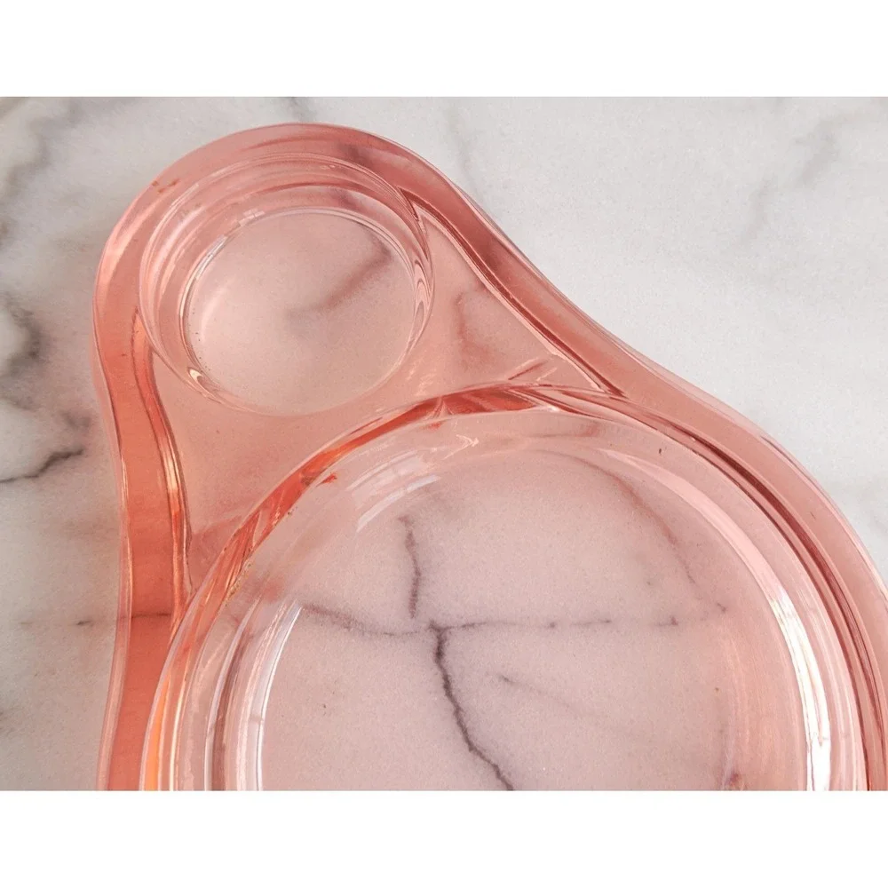 Cambridge Glass Peach-Blo Vintage Vanity Dish Hand Painted